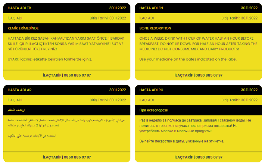 ilaçtarif çoklu dil desteği